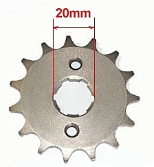 Pignon 15 dents en 420 arbre 20mm