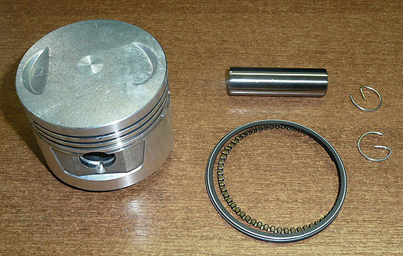 Piston et segments 62mm, 150cm3 vertical ZongShen/Lifan/Ducar /Loncin/Shineray