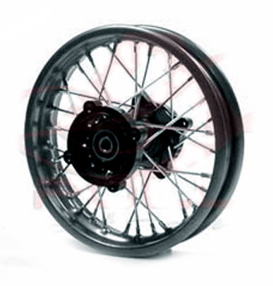 Roue arri�re 10'' acier , axe 15, moyeux cross