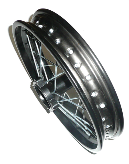 Roue arri�re 14'' acier, axe 15, moyeux cross