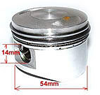 Piston bomb� et segments 54mm, axe 14, 125 DUCAR, 138 LIFAN