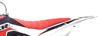 Housse de selle ''striped'' HONDA rouge forme LXR, Bucci, CRF70, KLX110, X4, X5, X6-Pit-bike
