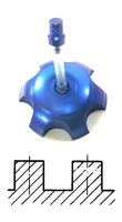 Bouchon réservoir CNC alu bleu, filet carré -réservoir type CRF/KLX/TTR/AGB--Pit-bike
