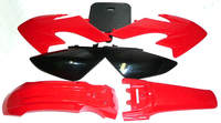 Kit de plastique rouge/noir type CRF50 +5cm-Pit-bike